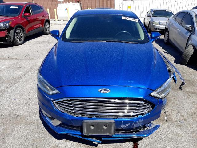 3FA6P0RU1JR181631 - 2018 FORD FUSION TITANIUM/PLATINUM HEV BLUE photo 5