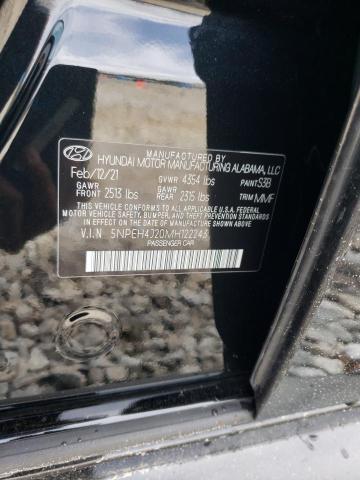 5NPEH4J20MH122243 - 2021 HYUNDAI SONATA LIMITED BLACK photo 12