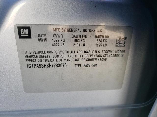 1G1PA5SH3F7283076 - 2015 CHEVROLET CRUZE LS SILVER photo 12