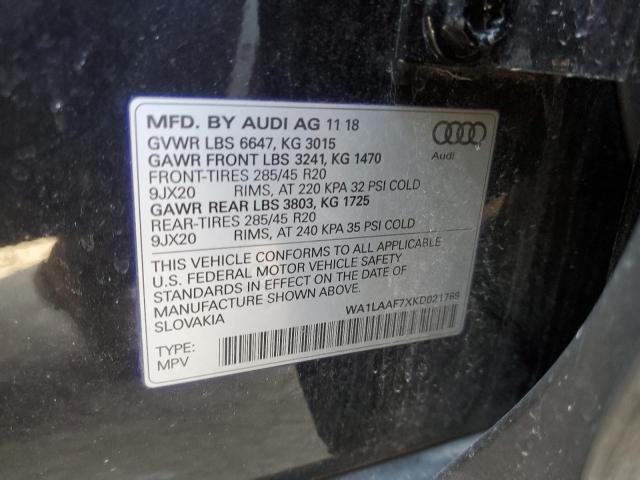 WA1LAAF7XKD021769 - 2019 AUDI Q7 PREMIUM PLUS BLACK photo 13