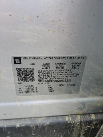 3GNAXHEV6KS622222 - 2019 CHEVROLET EQUINOX LS SILVER photo 14