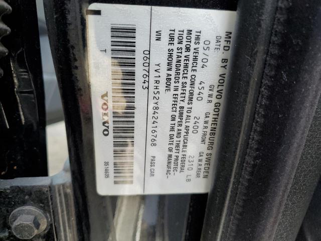 YV1RH52Y842416768 - 2004 VOLVO S60 R შავი ფოტო 12