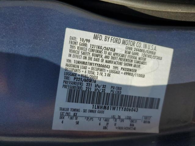 1LNHM81W1YY806043 - 2000 LINCOLN TOWN CAR EXECUTIVE Blau Foto 12