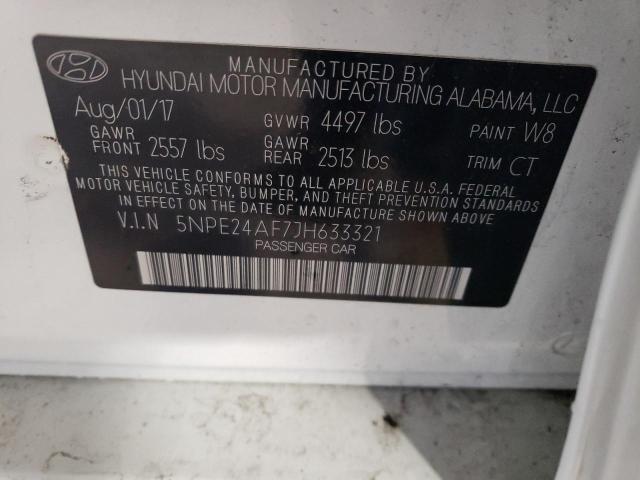 5NPE24AF7JH633321 - 2018 HYUNDAI SONATA SE WHITE photo 12