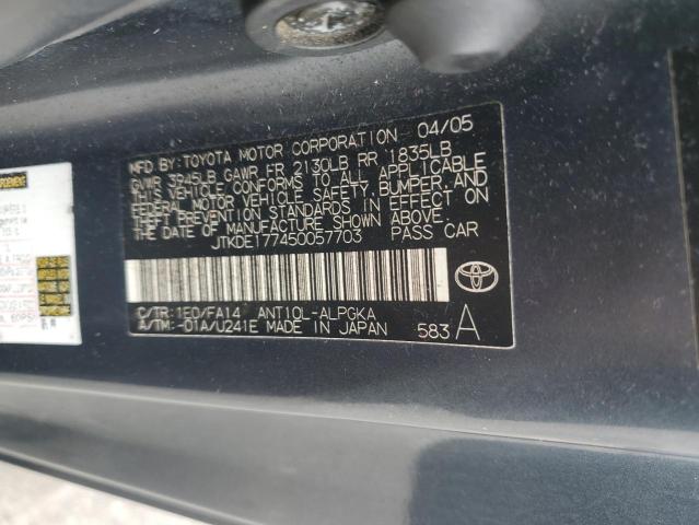 JTKDE177450057703 - 2005 TOYOTA SCION TC GRAY photo 12