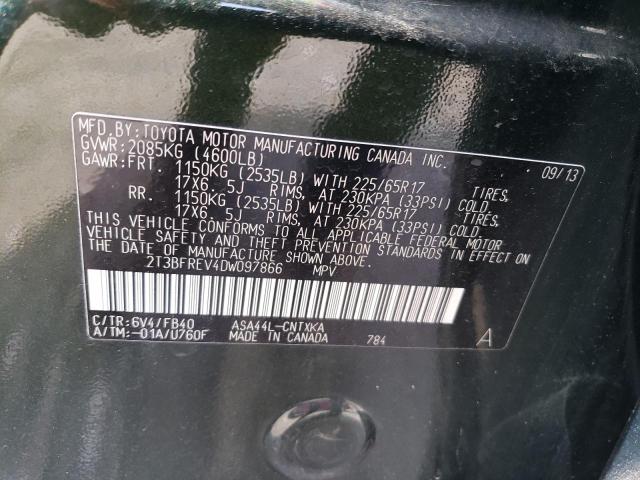 2T3BFREV4DW097866 - 2013 TOYOTA RAV4 LE GREEN photo 13