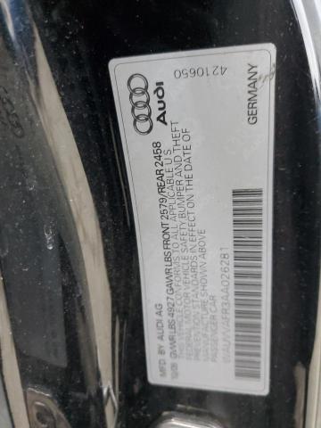 WAUVVAFR3AA026281 - 2010 AUDI S5 PRESTIGE BLACK photo 12