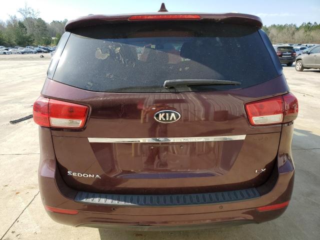 KNDMB5C10F6019375 - 2015 KIA SEDONA LX BURGUNDY photo 6