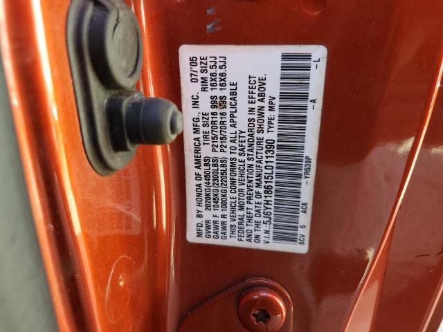 5J6YH18615L011390 - 2005 HONDA ELEMENT EX ORANGE photo 14