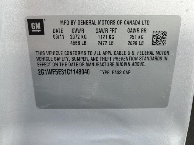 2G1WF5E31C1148040 - 2012 CHEVROLET IMPALA LS SILVER photo 13