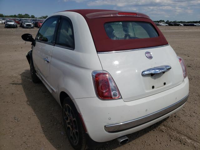 3C3CFFER2CT142514 - 2012 FIAT 500 LOUNGE WHITE photo 3