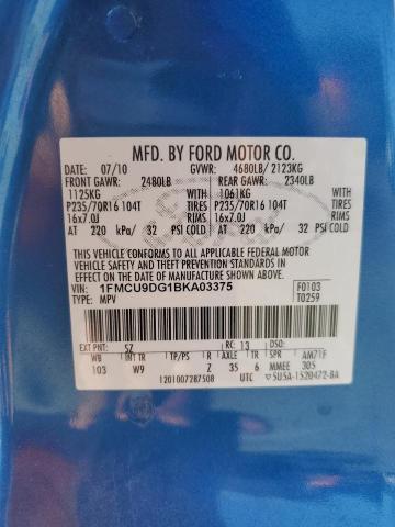 1FMCU9DG1BKA03375 - 2011 FORD ESCAPE XLT BLUE photo 13