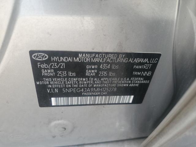 5NPEG4JA9MH125278 - 2021 HYUNDAI SONATA SE SILVER photo 12