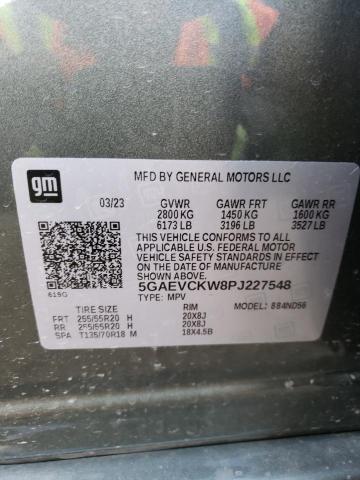 5GAEVCKW8PJ227548 - 2023 BUICK ENCLAVE AVENIR GRAY photo 13