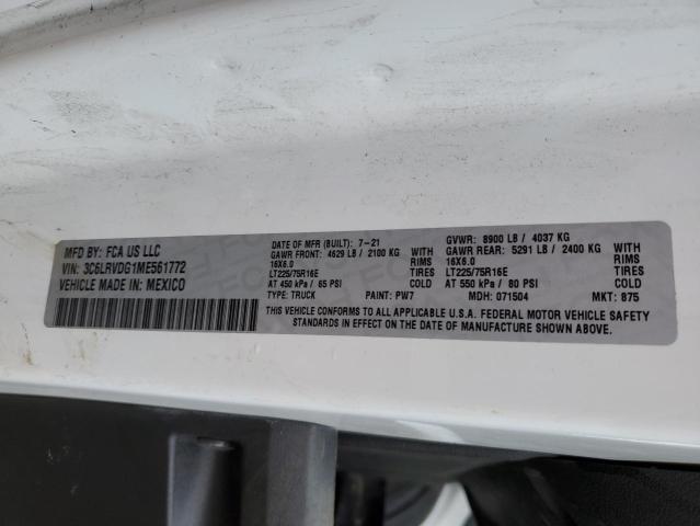 3C6LRVDG1ME561772 - 2021 RAM PROMASTER 2500 HIGH WHITE photo 14