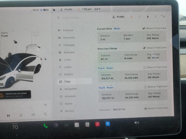 5YJ3E1EA0LF612405 - 2020 TESLA MODEL 3 WHITE photo 9
