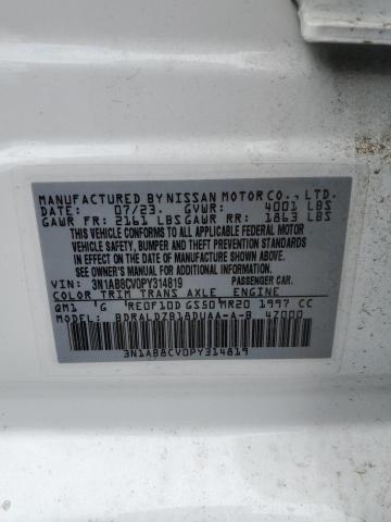 3N1AB8CV0PY314819 - 2023 NISSAN SENTRA SV WHITE photo 13