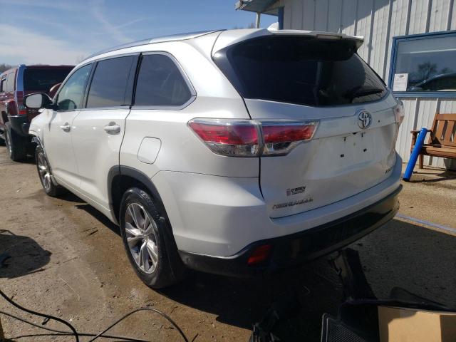 5TDJKRFH4ES023611 - 2014 TOYOTA HIGHLANDER XLE WHITE photo 2