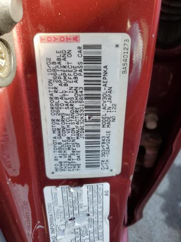 JTDBE32K530158543 - 2003 TOYOTA CAMRY LE RED photo 12