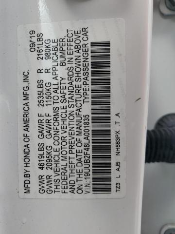19UUB2F48LA001835 - 2020 ACURA TLX TECHNOLOGY 白色 照片 12