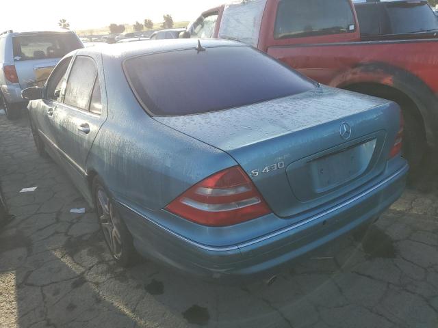 WDBNG70J92A297347 - 2002 MERCEDES-BENZ S 430 BLUE photo 2