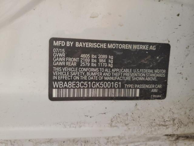 WBA8E3C51GK500161 - 2016 BMW 328 XI SULEV WHITE photo 12