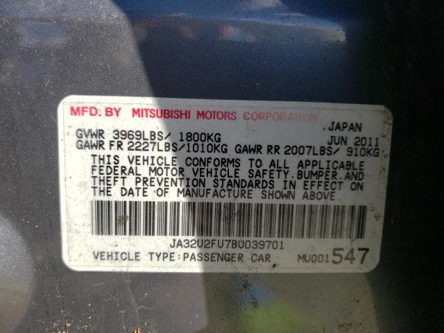 JA32U2FU7BU039701 - 2011 MITSUBISHI LANCER ES/ES SPORT GRAY photo 12