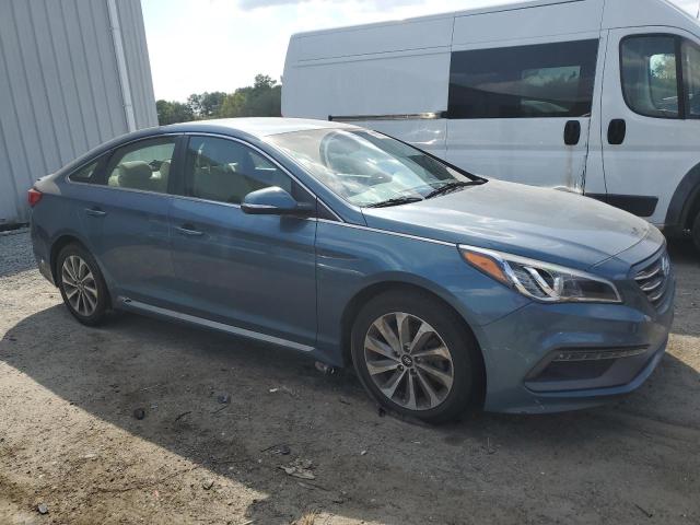 5NPE34AF1FH080086 - 2015 HYUNDAI SONATA SPORT BLUE photo 4