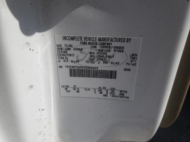 1FDWF36P85EB66643 - 2005 FORD F350 SUPER DUTY WHITE photo 12