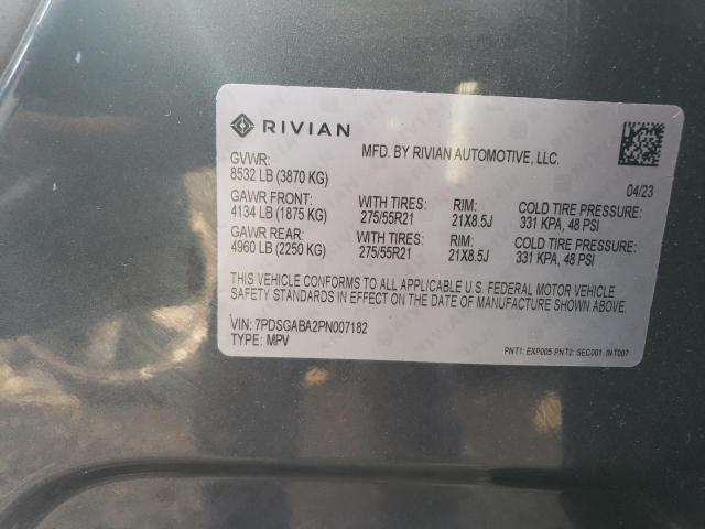 7PDSGABA2PN007182 - 2023 RIVIAN R1S ADVENTURE GRAY photo 14