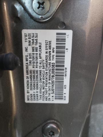 5J6YH28778L008383 - 2008 HONDA ELEMENT EX GRAY photo 12