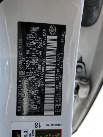 4T1BK1EB7EU086485 - 2014 TOYOTA AVALON BASE WHITE photo 12