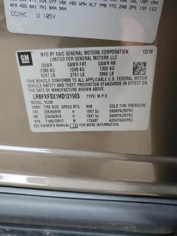 LRBFXFSX1HD121903 - 2017 BUICK ENVISION PREMIUM II Qızıl foto 12