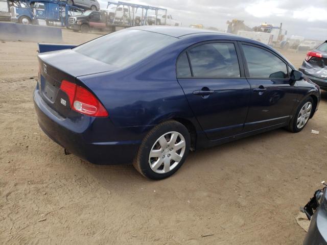 1HGFA16576L054324 - 2006 HONDA CIVIC LX BLUE photo 3