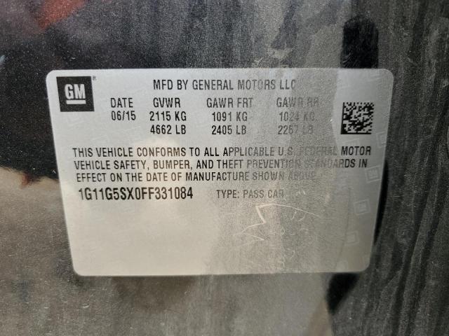 1G11G5SX0FF331084 - 2015 CHEVROLET MALIBU LTZ შავი ფოტო 12