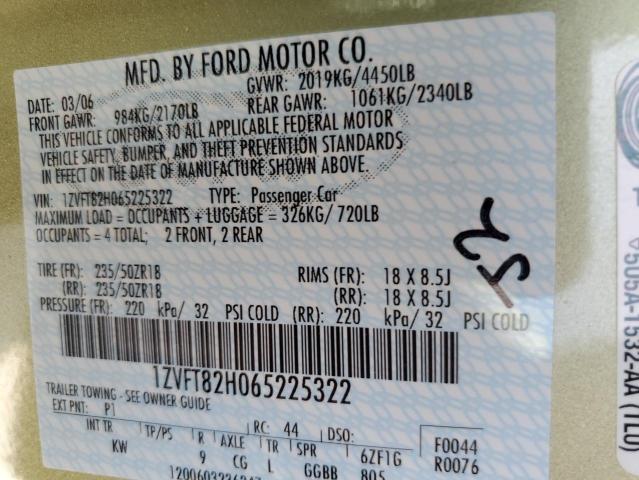 1ZVFT82H065225322 - 2006 FORD MUSTANG GT GREEN photo 13