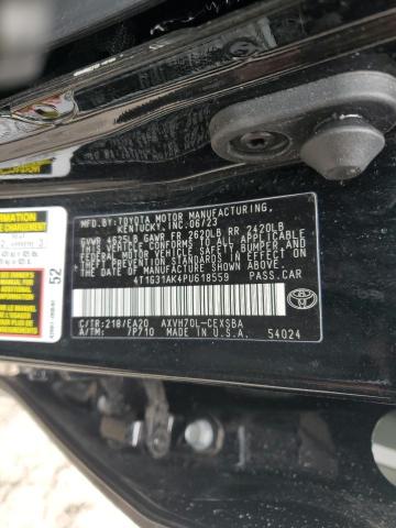 4T1G31AK4PU618559 - 2023 TOYOTA CAMRY SE NIGHT SHADE BLACK photo 13