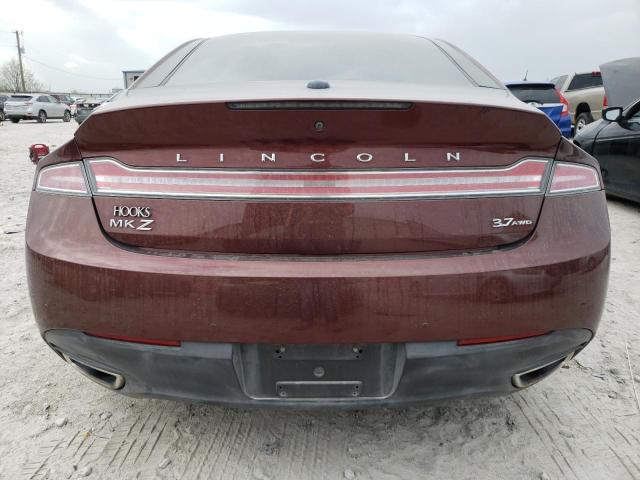 3LN6L2JK2FR604957 - 2015 LINCOLN MKZ BURGUNDY photo 6