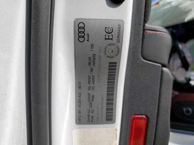 WAUC4AF48JA009877 - 2018 AUDI S4 PRESTIGE WHITE photo 12