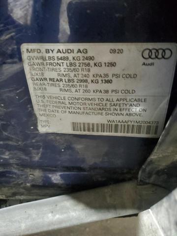 WA1AAAFY1M2004373 - 2021 AUDI Q5 PREMIUM BLUE photo 14