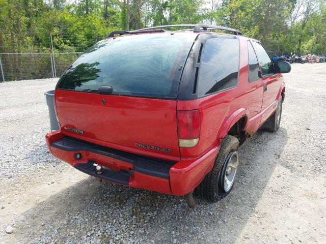 1GNCS18W22K200950 - 2002 CHEVROLET BLAZER RED photo 4