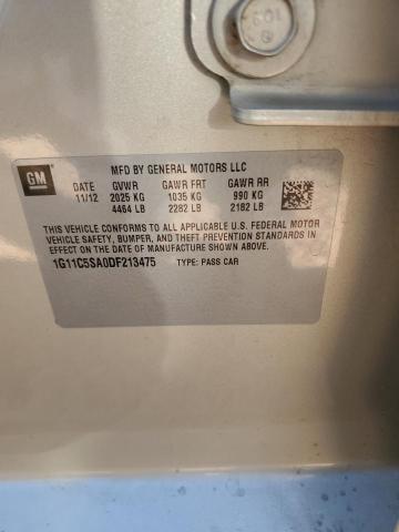 1G11C5SA0DF213475 - 2013 CHEVROLET MALIBU 1LT BEIGE photo 12