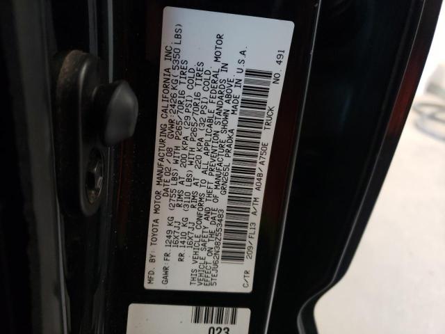 5TEJU62N38Z553483 - 2008 TOYOTA TACOMA DOUBLE CAB PRERUNNER BLACK photo 12
