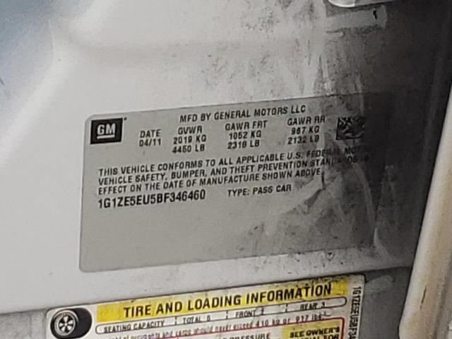 1G1ZE5EU5BF346460 - 2011 CHEVROLET MALIBU LTZ ვერცხლისფერი ფოტო 12