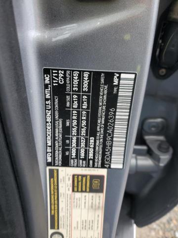 4JGDA5HB9CA026396 - 2012 MERCEDES-BENZ ML 350 4MATIC GRAY photo 13