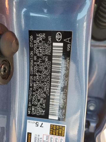 JTDKB20U267523232 - 2006 TOYOTA PRIUS BLUE photo 12