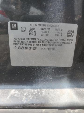 1G11C5SL3FF301568 - 2015 CHEVROLET MALIBU 1LT 黑色 照片 12