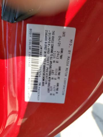 JM1NB353310217256 - 2001 MAZDA MX-5 MIATA BASE RED photo 12