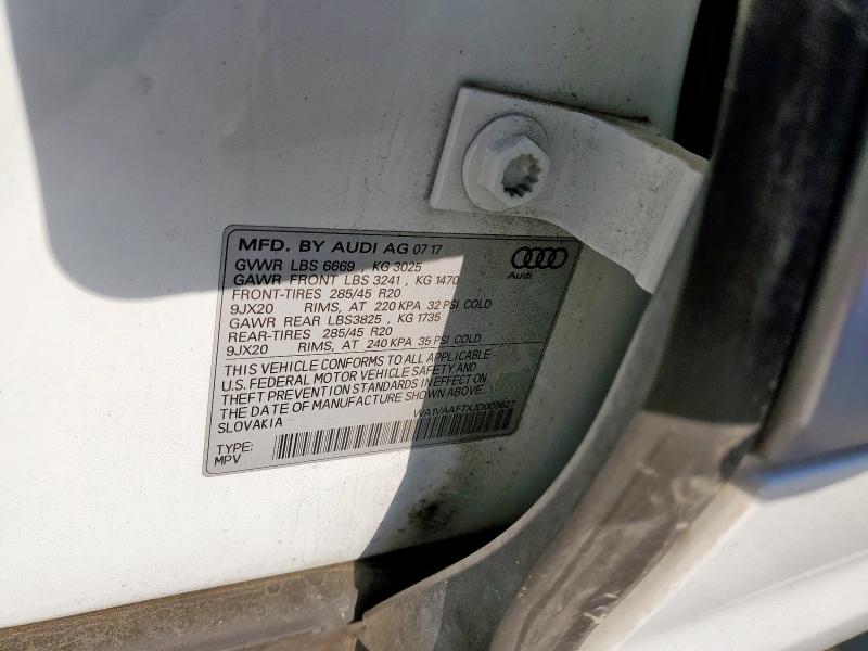 WA1VAAF7XJD005627 - 2018 AUDI Q7 PRESTIGE Weiß Foto 12