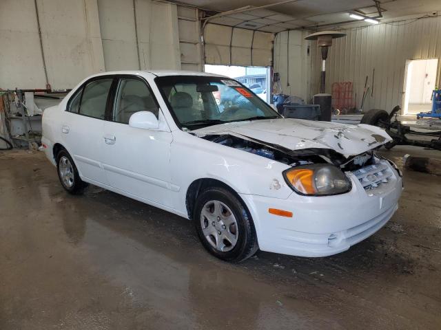 KMHCG45C34U502787 - 2004 HYUNDAI ACCENT GL WHITE photo 4